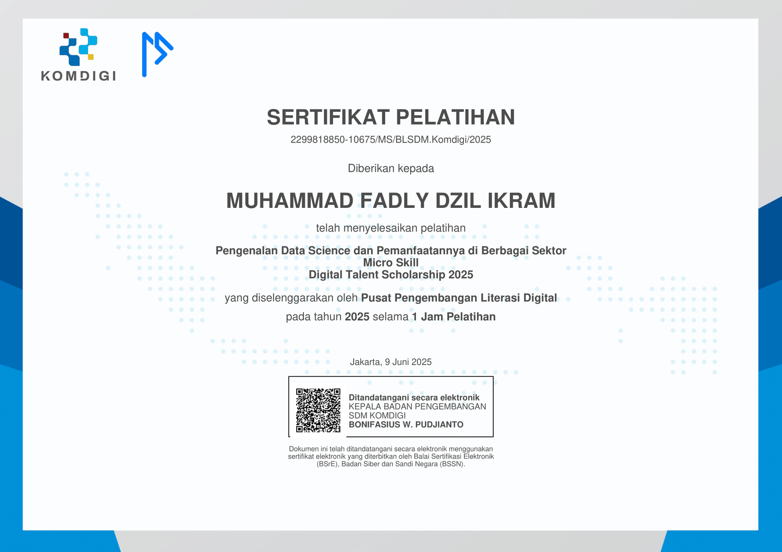 Sertifikat Pengenalan Data Science dan Pemanfaatannya di Berbagai Sektor